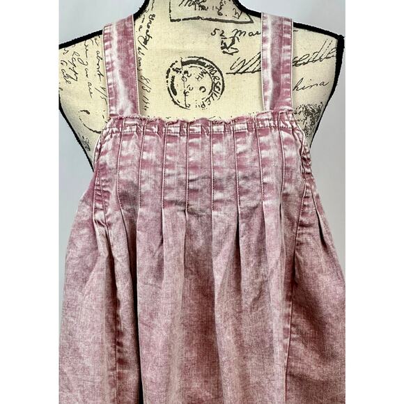 Free People Marina Denim Babydoll Crop Top Distressed Purple XL - Picture 9 of 15